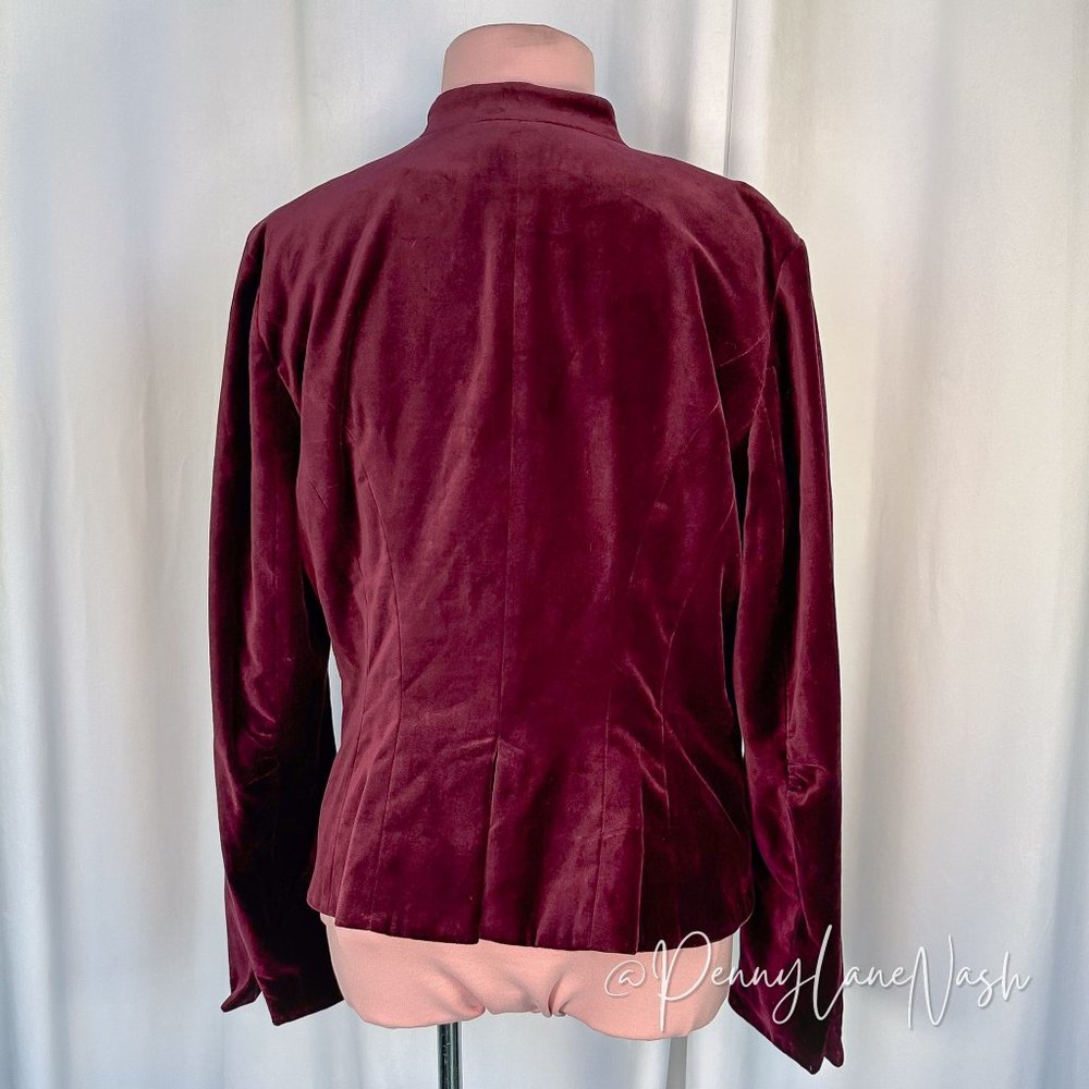 American Living Faux Suede Pearl Button Jacket Wine Vintage - Picture 6 of 10